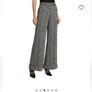 Generation Love Women's Gray Joey Plaid Tweed Wide-Leg Pants size 0